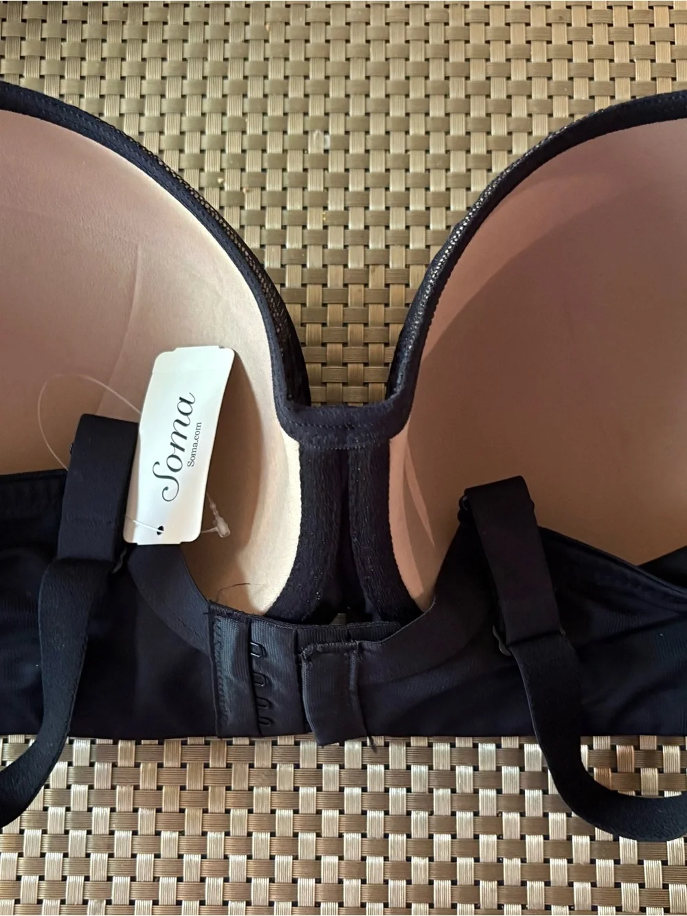 NWT Soma Women's Black Lace Stunning Support Bra 40DD Retail $60